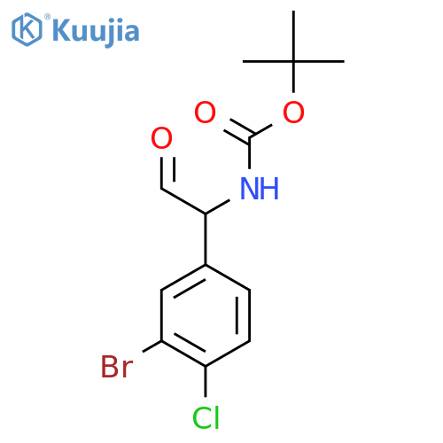 tert-butyl N-1-(3-bromo-4-chlorophenyl)-2-oxoethylcarbamate structure