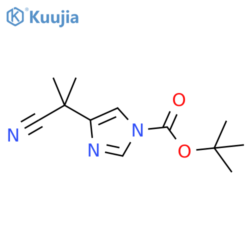 tert-butyl 4-(1-cyano-1-methylethyl)-1H-imidazole-1-carboxylate structure