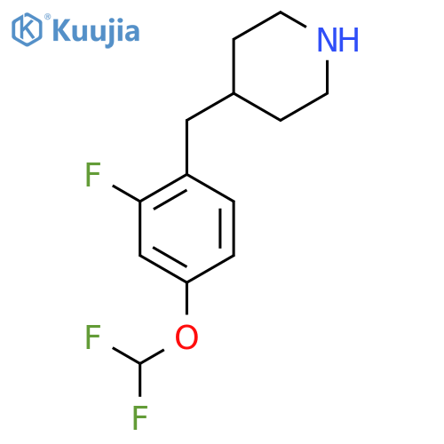 4-{4-(difluoromethoxy)-2-fluorophenylmethyl}piperidine structure