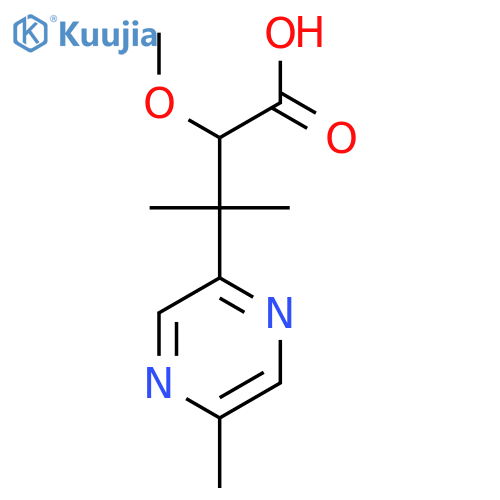 2-methoxy-3-methyl-3-(5-methylpyrazin-2-yl)butanoic acid structure
