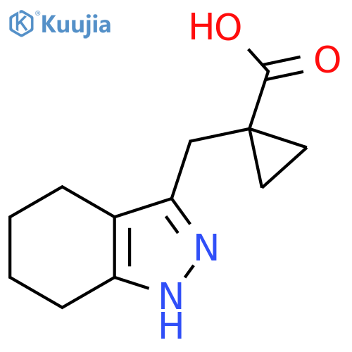 1-(4,5,6,7-tetrahydro-1H-indazol-3-yl)methylcyclopropane-1-carboxylic acid structure