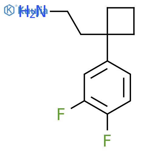 2-1-(3,4-difluorophenyl)cyclobutylethan-1-amine structure