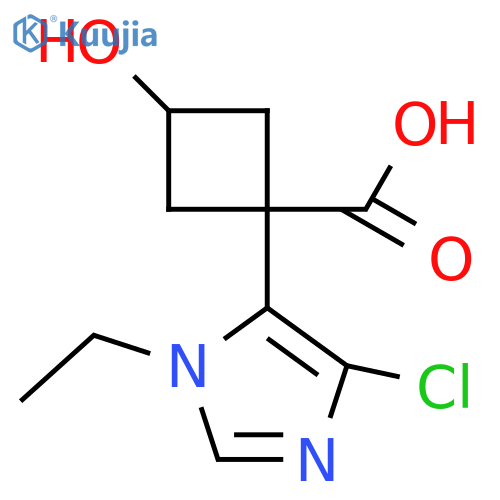 1-(4-chloro-1-ethyl-1H-imidazol-5-yl)-3-hydroxycyclobutane-1-carboxylic acid structure