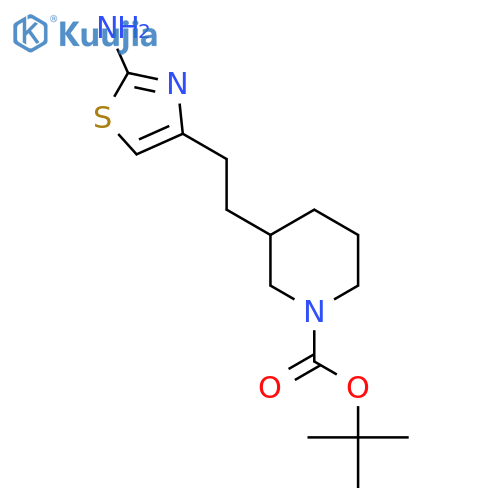 tert-butyl 3-2-(2-amino-1,3-thiazol-4-yl)ethylpiperidine-1-carboxylate structure