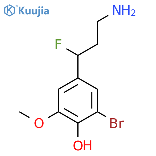 4-(3-amino-1-fluoropropyl)-2-bromo-6-methoxyphenol structure