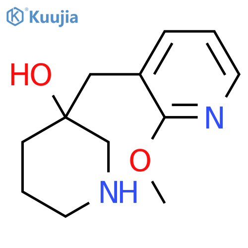 3-(2-methoxypyridin-3-yl)methylpiperidin-3-ol structure