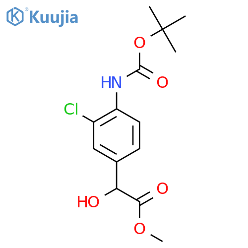 methyl 2-(4-{(tert-butoxy)carbonylamino}-3-chlorophenyl)-2-hydroxyacetate structure