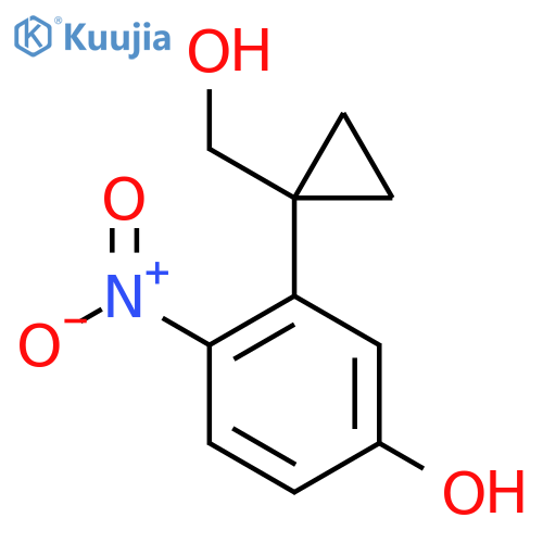 3-1-(hydroxymethyl)cyclopropyl-4-nitrophenol structure