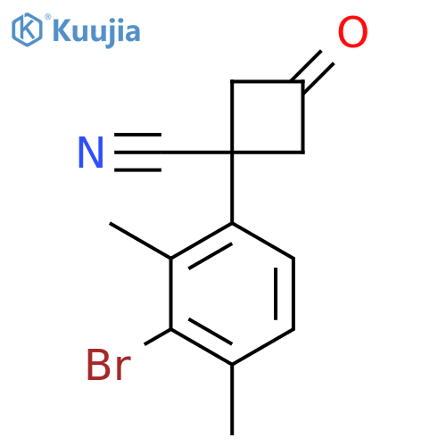 1-(3-bromo-2,4-dimethylphenyl)-3-oxocyclobutane-1-carbonitrile structure