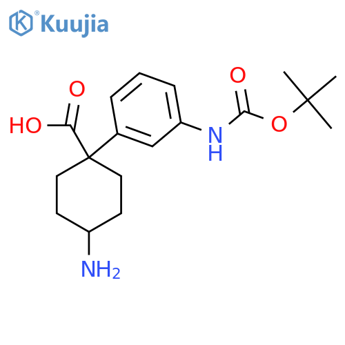 4-amino-1-(3-{(tert-butoxy)carbonylamino}phenyl)cyclohexane-1-carboxylic acid structure