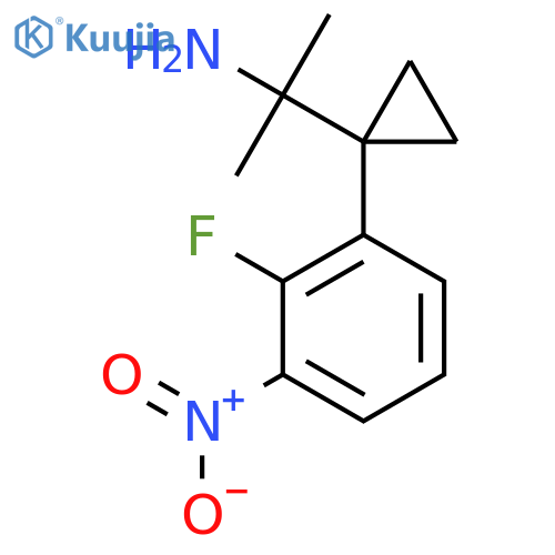 2-1-(2-fluoro-3-nitrophenyl)cyclopropylpropan-2-amine structure