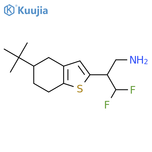 2-(5-tert-butyl-4,5,6,7-tetrahydro-1-benzothiophen-2-yl)-3,3-difluoropropan-1-amine structure