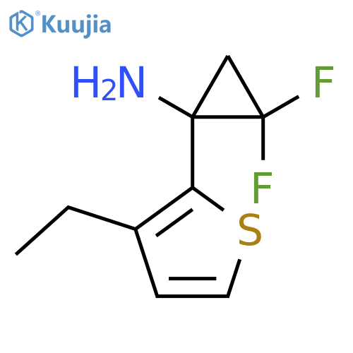 1-(3-ethylthiophen-2-yl)-2,2-difluorocyclopropan-1-amine structure