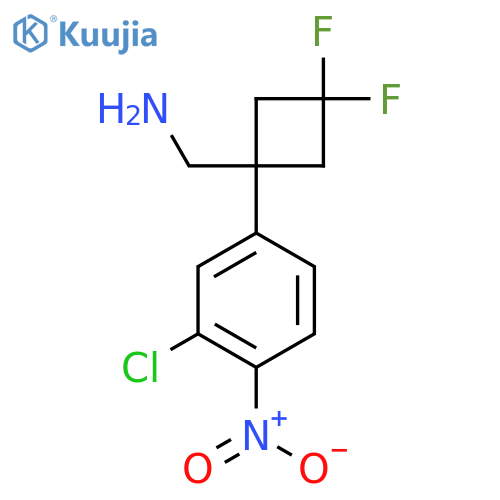 1-(3-chloro-4-nitrophenyl)-3,3-difluorocyclobutylmethanamine structure