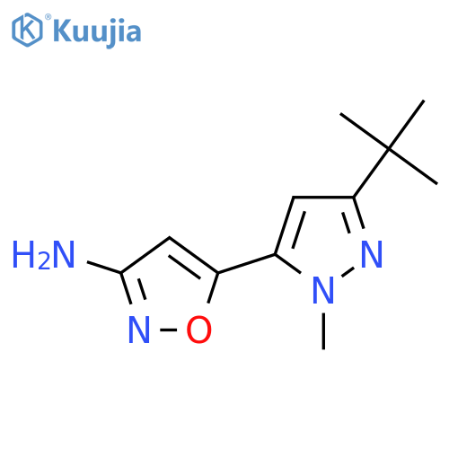5-(3-tert-butyl-1-methyl-1H-pyrazol-5-yl)-1,2-oxazol-3-amine structure