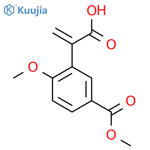 2-2-methoxy-5-(methoxycarbonyl)phenylprop-2-enoic acid structure