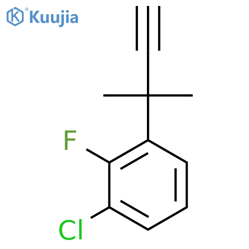 1-chloro-2-fluoro-3-(2-methylbut-3-yn-2-yl)benzene structure