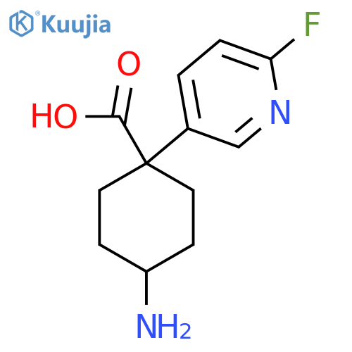 4-amino-1-(6-fluoropyridin-3-yl)cyclohexane-1-carboxylic acid structure