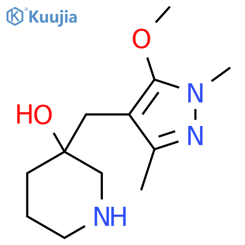 3-(5-methoxy-1,3-dimethyl-1H-pyrazol-4-yl)methylpiperidin-3-ol structure