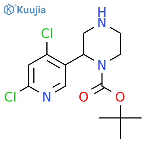 tert-butyl 2-(4,6-dichloropyridin-3-yl)piperazine-1-carboxylate structure