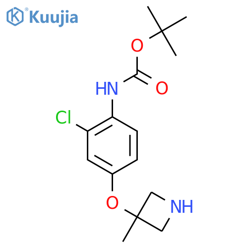 tert-butyl N-{2-chloro-4-(3-methylazetidin-3-yl)oxyphenyl}carbamate structure
