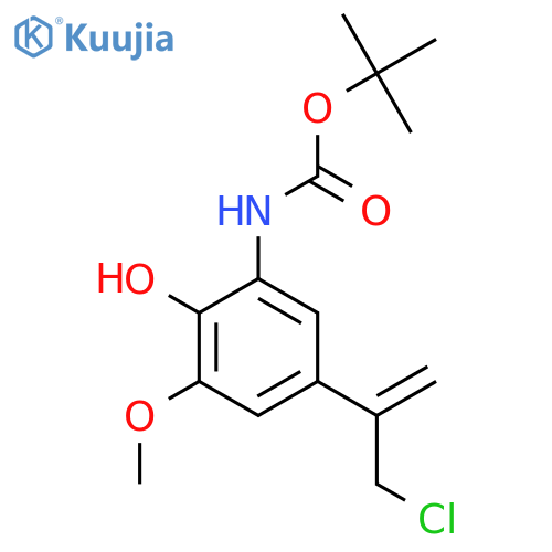 tert-butyl N-5-(3-chloroprop-1-en-2-yl)-2-hydroxy-3-methoxyphenylcarbamate structure