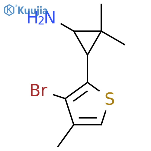 3-(3-bromo-4-methylthiophen-2-yl)-2,2-dimethylcyclopropan-1-amine structure
