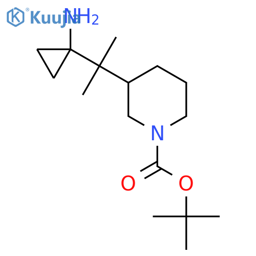 tert-butyl 3-2-(1-aminocyclopropyl)propan-2-ylpiperidine-1-carboxylate structure