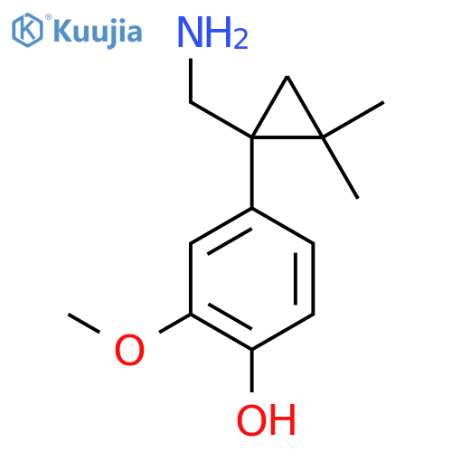 4-1-(aminomethyl)-2,2-dimethylcyclopropyl-2-methoxyphenol structure