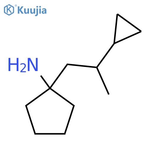 1-(2-cyclopropylpropyl)cyclopentan-1-amine structure