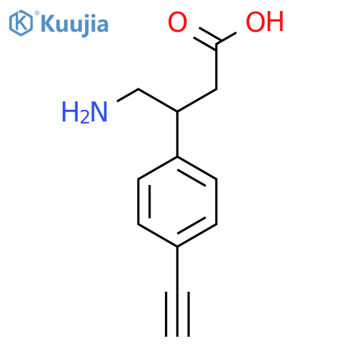 4-amino-3-(4-ethynylphenyl)butanoic acid structure