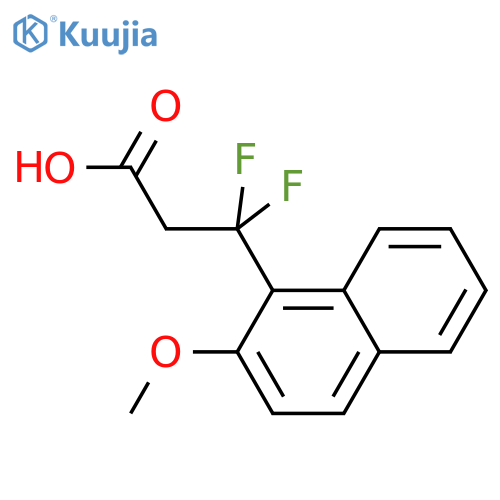 3,3-difluoro-3-(2-methoxynaphthalen-1-yl)propanoic acid structure
