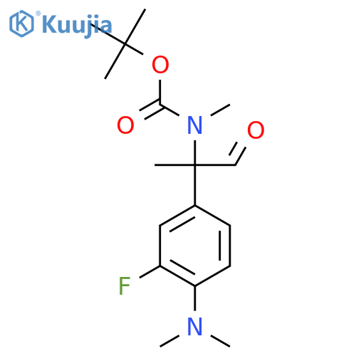 tert-butyl N-{2-4-(dimethylamino)-3-fluorophenyl-1-oxopropan-2-yl}-N-methylcarbamate structure
