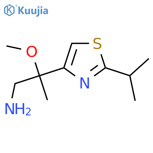 2-methoxy-2-2-(propan-2-yl)-1,3-thiazol-4-ylpropan-1-amine structure