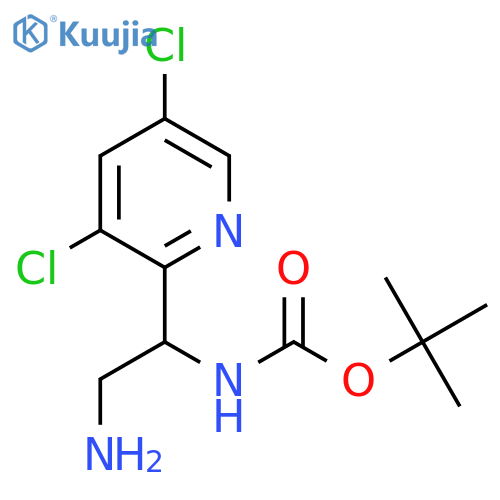 tert-butyl N-2-amino-1-(3,5-dichloropyridin-2-yl)ethylcarbamate structure