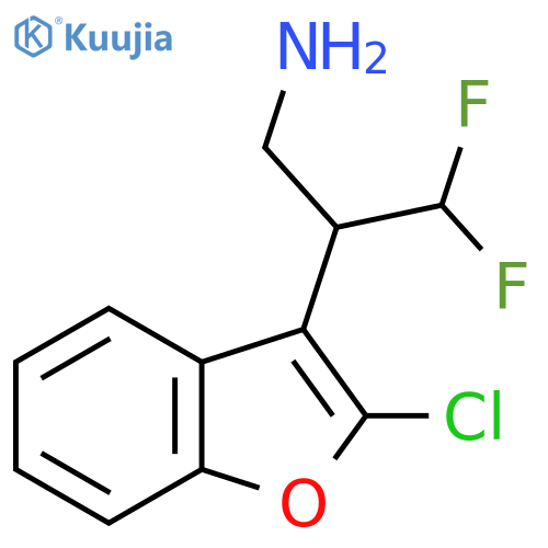 2-(2-chloro-1-benzofuran-3-yl)-3,3-difluoropropan-1-amine structure