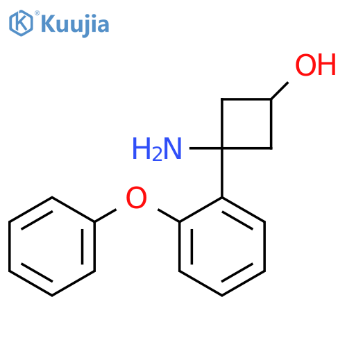 3-amino-3-(2-phenoxyphenyl)cyclobutan-1-ol structure