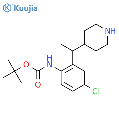 tert-butyl N-{4-chloro-2-1-(piperidin-4-yl)ethylphenyl}carbamate structure