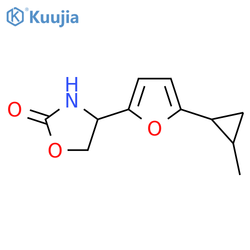 4-5-(2-methylcyclopropyl)furan-2-yl-1,3-oxazolidin-2-one structure