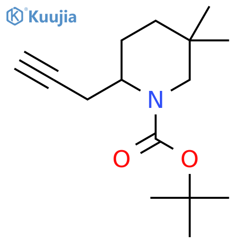 Tert-butyl 5,5-dimethyl-2-(prop-2-yn-1-yl)piperidine-1-carboxylate structure