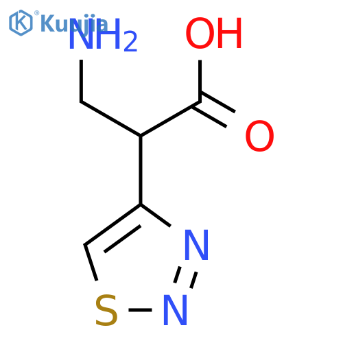 3-amino-2-(1,2,3-thiadiazol-4-yl)propanoic acid structure