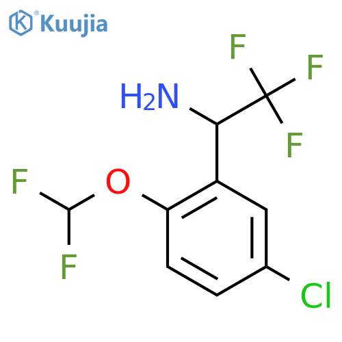 1-5-chloro-2-(difluoromethoxy)phenyl-2,2,2-trifluoroethan-1-amine structure