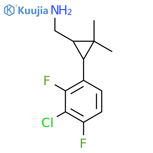 3-(3-chloro-2,4-difluorophenyl)-2,2-dimethylcyclopropylmethanamine structure