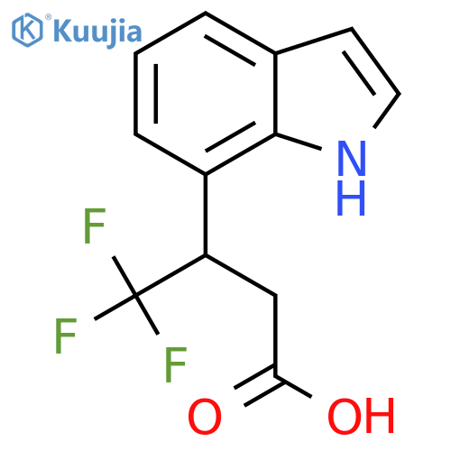 4,4,4-trifluoro-3-(1H-indol-7-yl)butanoic acid structure