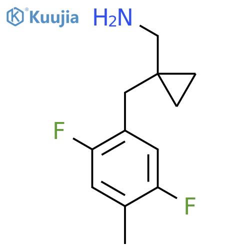 {1-(2,5-difluoro-4-methylphenyl)methylcyclopropyl}methanamine structure