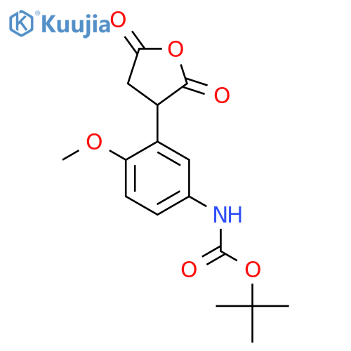 tert-butyl N-3-(2,5-dioxooxolan-3-yl)-4-methoxyphenylcarbamate structure