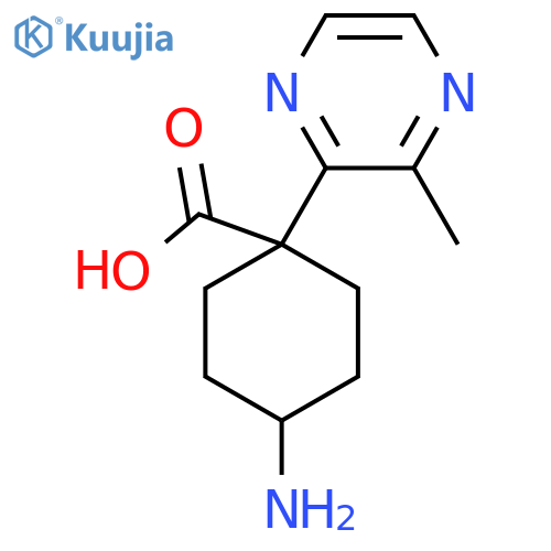 4-amino-1-(3-methylpyrazin-2-yl)cyclohexane-1-carboxylic acid structure