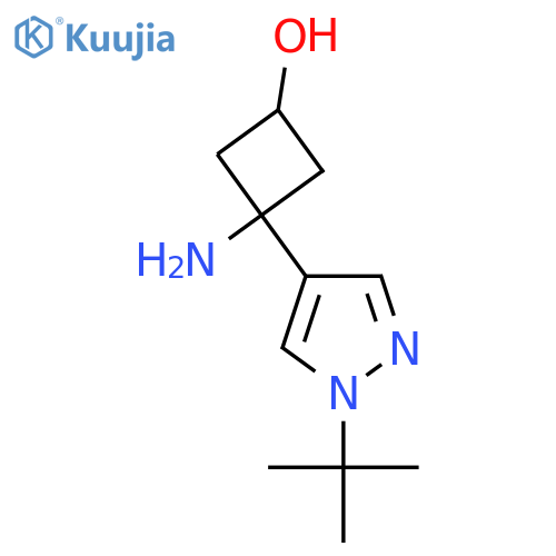 3-amino-3-(1-tert-butyl-1H-pyrazol-4-yl)cyclobutan-1-ol structure