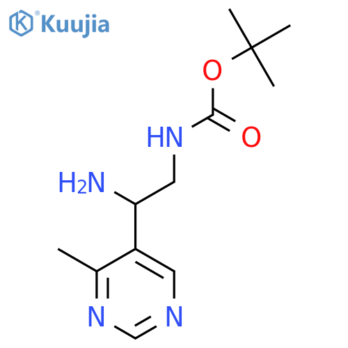 tert-butyl N-[2-amino-2-(4-methylpyrimidin-5-yl)ethyl]carbamate structure