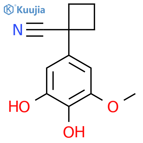 1-(3,4-dihydroxy-5-methoxyphenyl)cyclobutane-1-carbonitrile structure